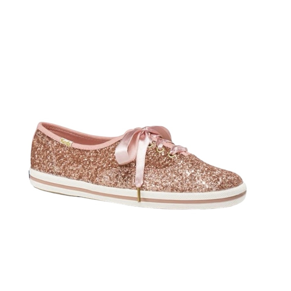 Keds x Kate Spade New York Champion Glitter Sneakers in Rose Gold - Size 8